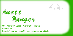 anett manger business card